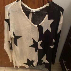 Elan black and white star sweater